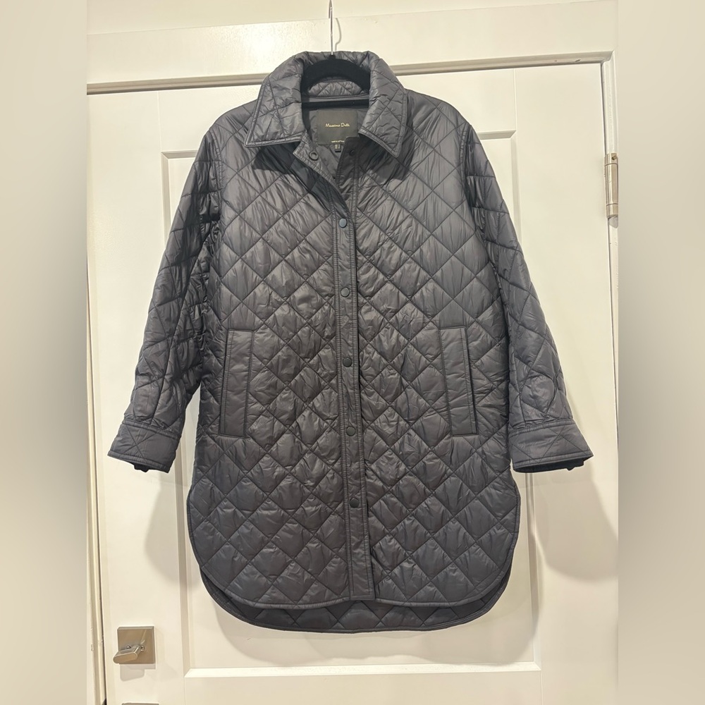 Massimo Dutti black nylon quilted jacket generous small